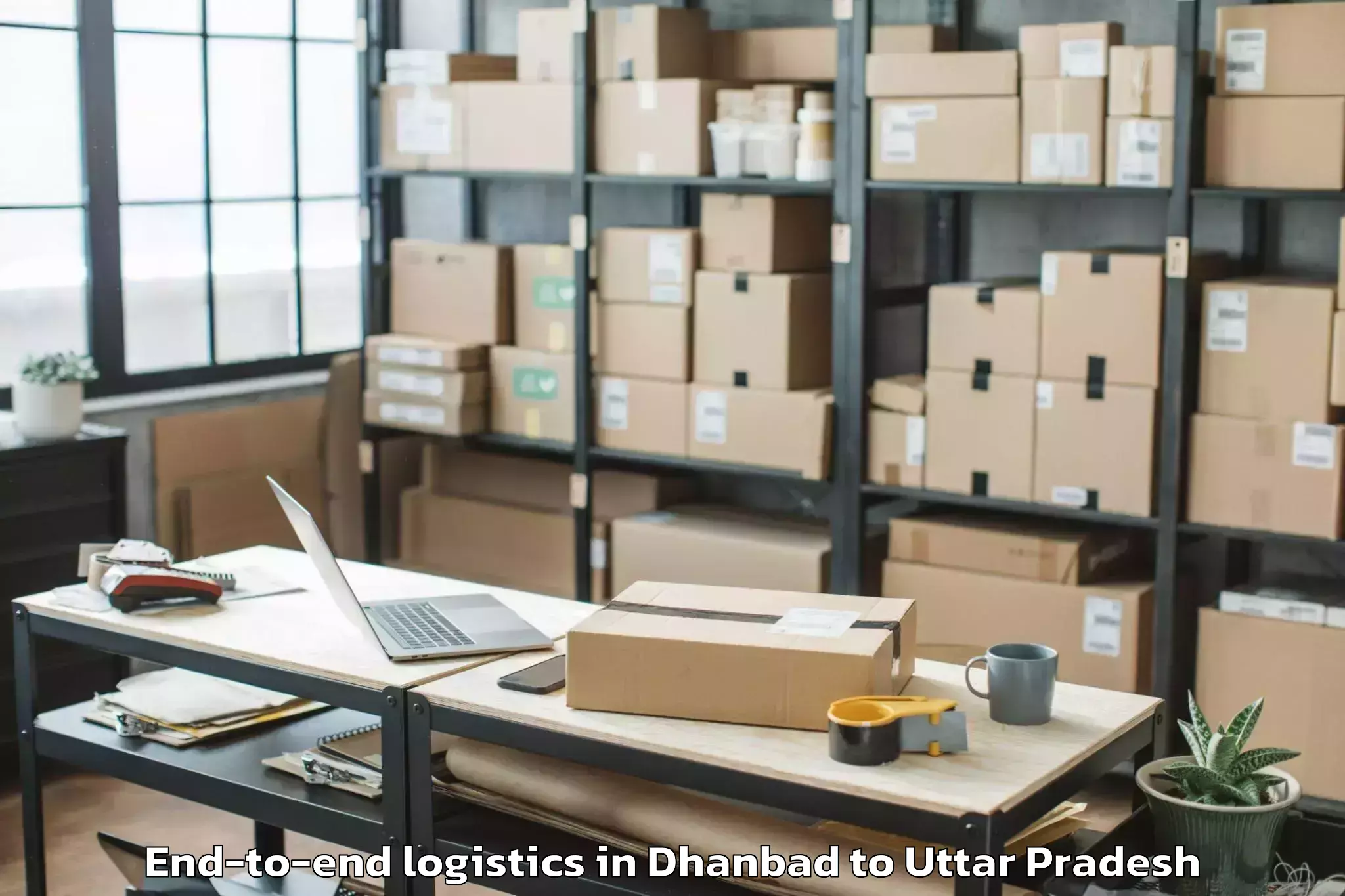 Easy Dhanbad to Allahganj End To End Logistics Booking